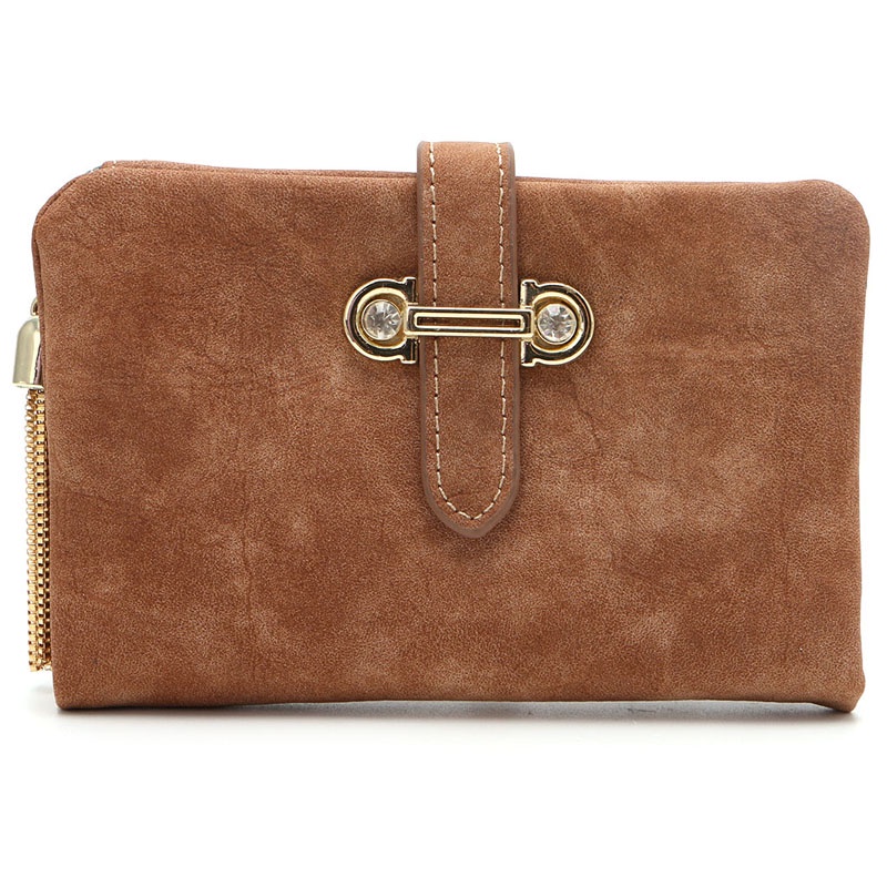 Ví Da Blala Nubuck Đính Kim Cương Giả Và Tua Rua Nhỏ