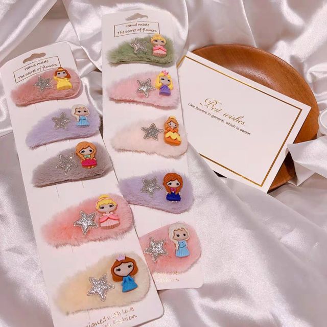 SET 5 KẸP BẤM TÓC MÁI LÔNG NHUNG SIÊU MỀM