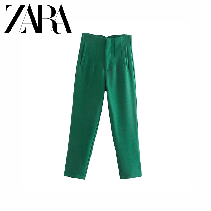 Zara Quần Dài Lưng Cao Dáng Ôm Thời Trang Cá Tính Trẻ Trung