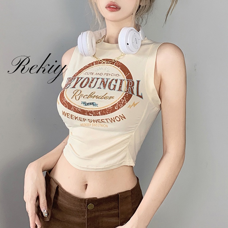 Áo Tank Top In Họa Tiết Phong Cách Retro Thời Trang Mới 2022 Cho Nữ