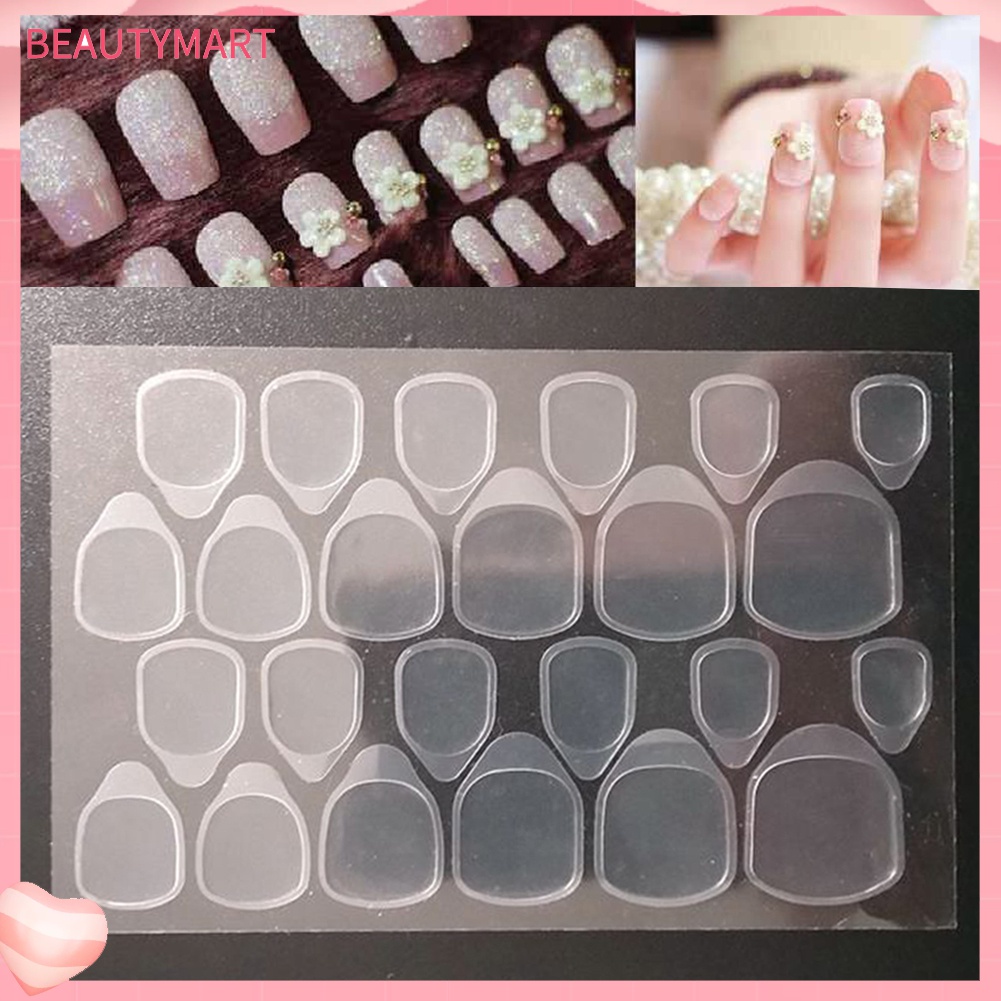 Set 24 Miếng Dán Hai Mặt Trong Suốt Trang Trí Móng Tay Nghệ Thuật
