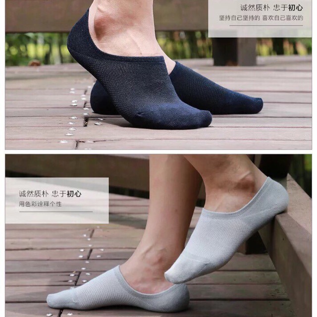 Set 10 Đôi Tất Hài Nam Thông Hơi Chống Tụt Gót