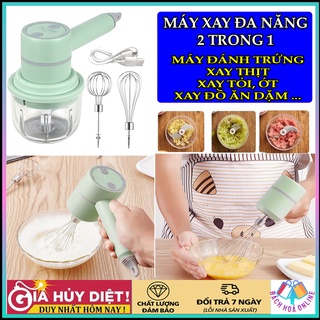 Mua Máy xay đa năng mini  Máy xay thịt  xay tỏi ớt kèm máy đánh trứng  Máy xay mini cầm tay đa năng sạc pin