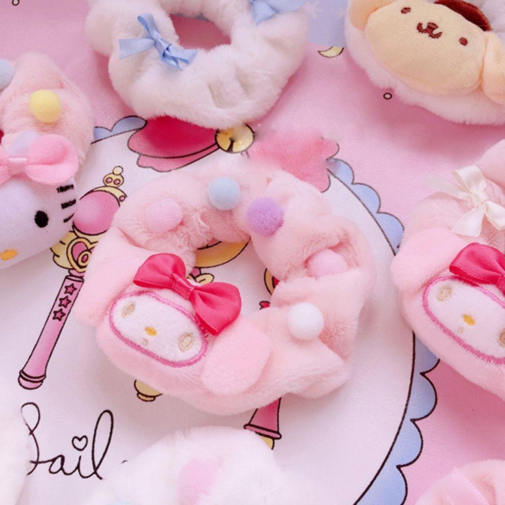 Dây Cột Tóc Scrunchies Bằng Vải Bông Họa Tiết Hoạt Hình Cinnamoroll Cho Nữ