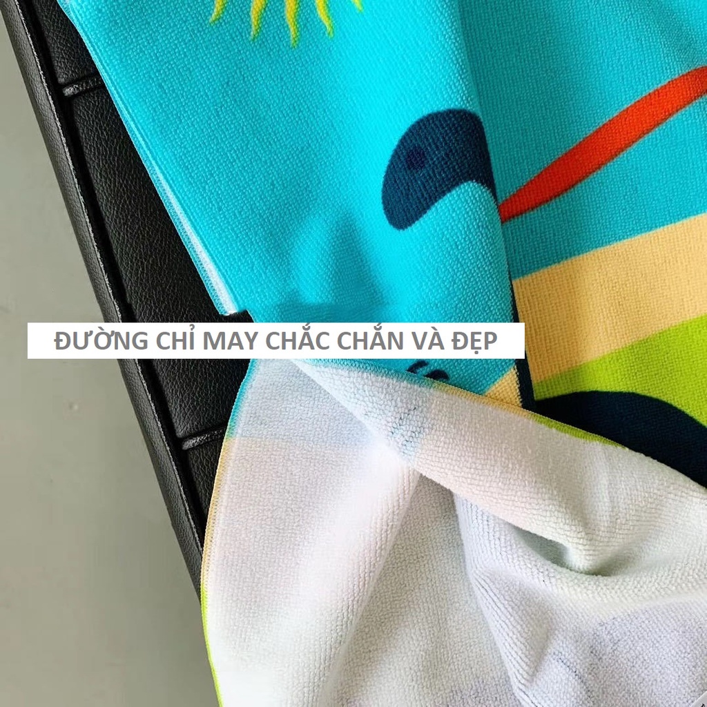 [Tặng Túi Đeo] Khăn choàng tắm biển hoạt hình size lớn cho bé