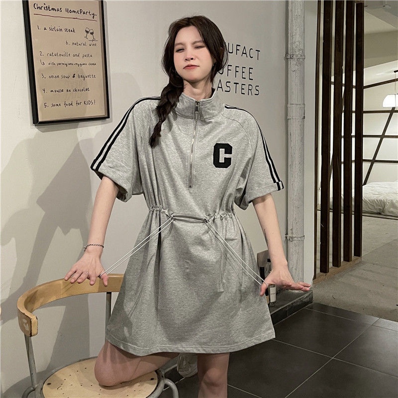 Đầm Thun Thể Thao Lưng Cao Có Dây Kéo Thời Trang Mùa Hè Sành Điệu Cho Nữ Mới