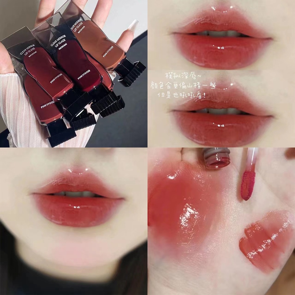 Son Bóng Nội địa Trung 3pcs Enjoy Wholesale Dạng Bùn Trong Suốt Lâu Trôi Màu Bóng Xinh Xắn PinkyFocus