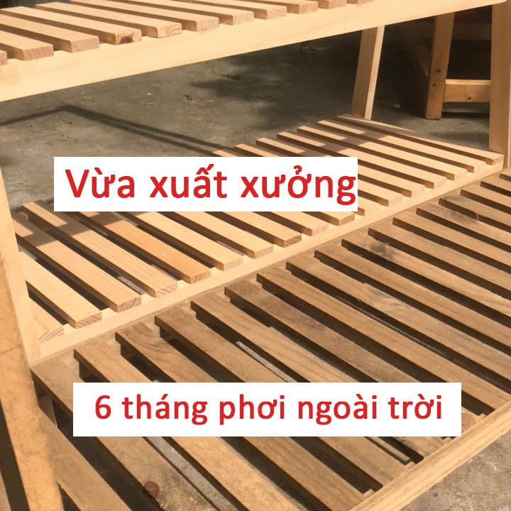 Kệ treo quần áo chữ A 2 tầng gỗ thông - Giá treo quần áo decor phòng ngủ chống mối mọt chịu tải - (C*D*R=148*88*38)