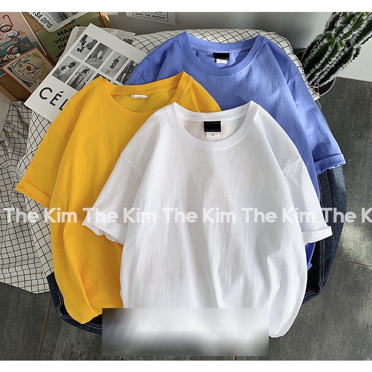 Áo thun trơn cổ tròn tay lỡ oversize chất cotton , áo phông ngắn tay unisex nam nữ basic