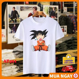 Áo thun nam nữ rẻ đẹp in hình Tiểu Goku thủa nhỏ vải mềm mịn không phai AT491A