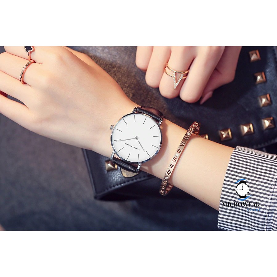 Đồng hồ nữ HANNAH MARTIN siêu mỏng hàng chính hãng máy Nhật cao cấp dây da sang trọng