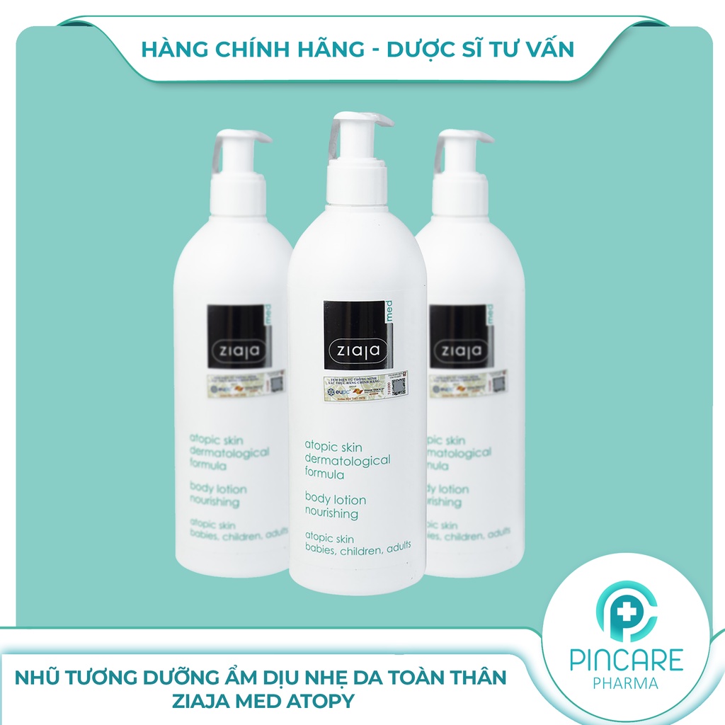 Nhũ tương dưỡng ẩm dịu nhẹ da toàn thân ZIAJA Med Atopy 400ml - Hàng chính hãng - Nhà thuốc PinCare