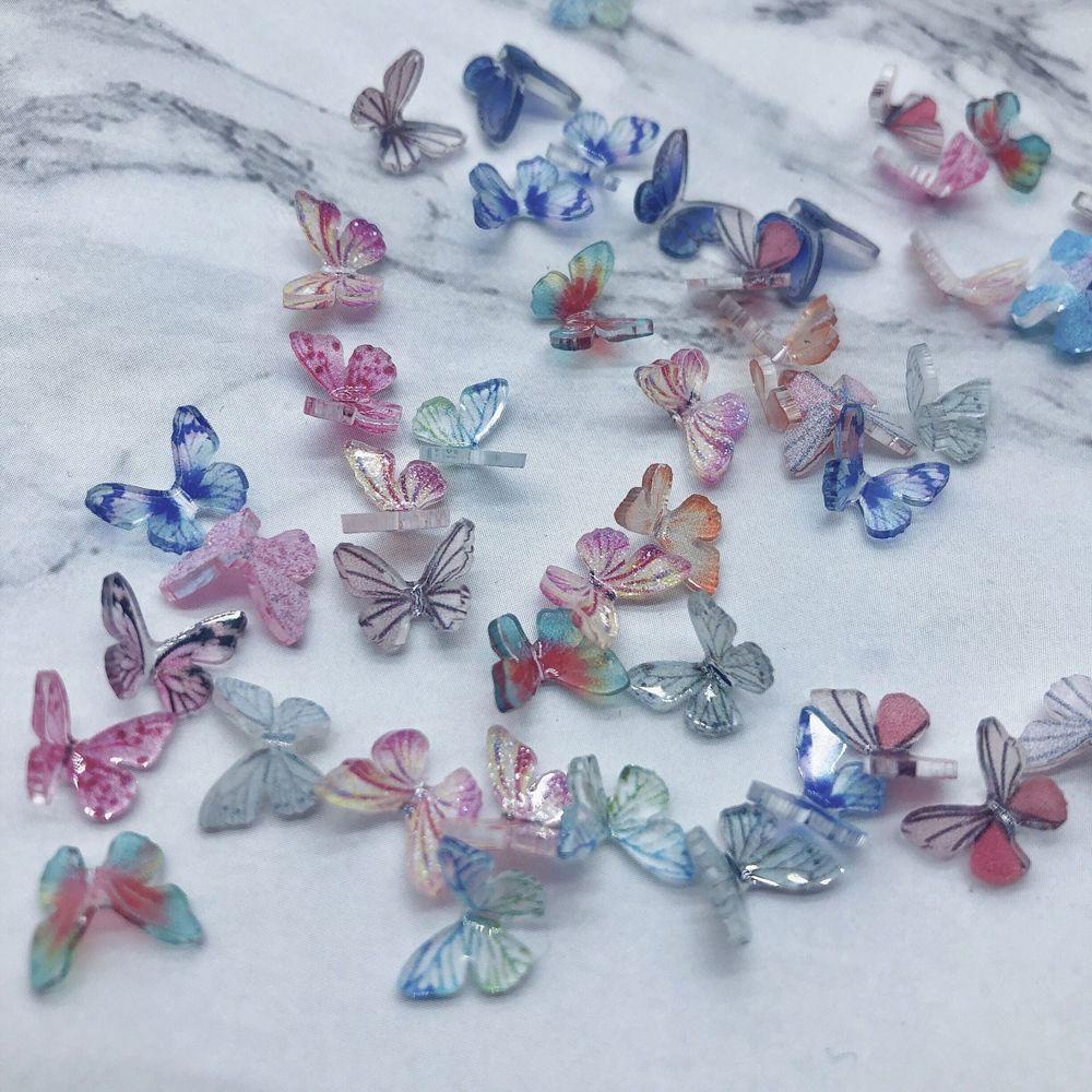 EXPEN Phụ Kiện Đá Hình Bướm 3D Màu Gradient Thời Trang Trang Trí Móng Tay DIY
