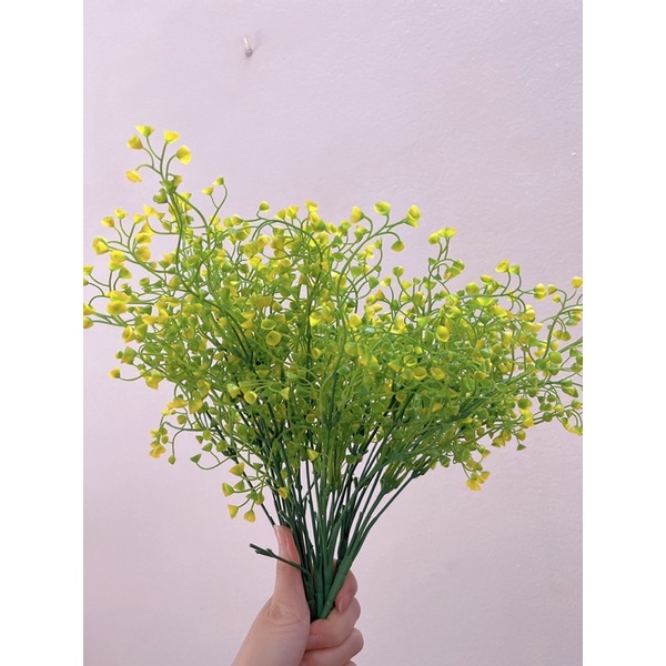 Cành lá giả nhiều mẫu trang trí, cành cỏ điểm mix hoa