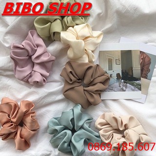 Dây Buộc Tóc Vải Phi Bóng, Cột Tóc Scunchies Vải Phi Bóng Trơn Thời Trang