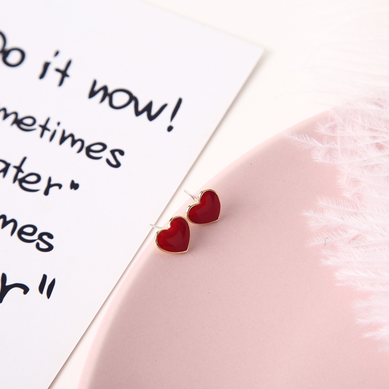 Đôi Khuyên Tai Hình Trái Tim Đính Đá Thời Trang Cho Nữ