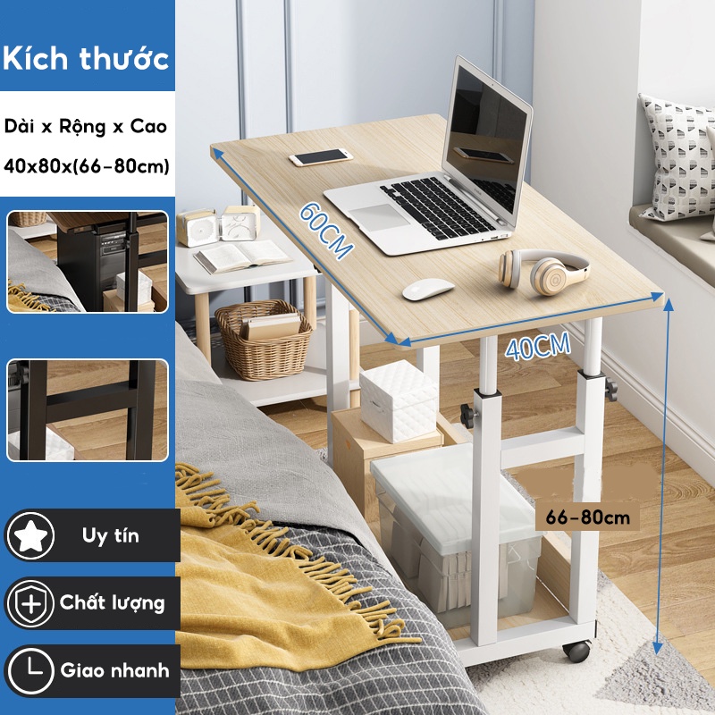 Bàn làm việc đa năng có giá sách điều chỉnh chiều cao, bàn học thông minh cải tiến có nút đệm chống xước sơn