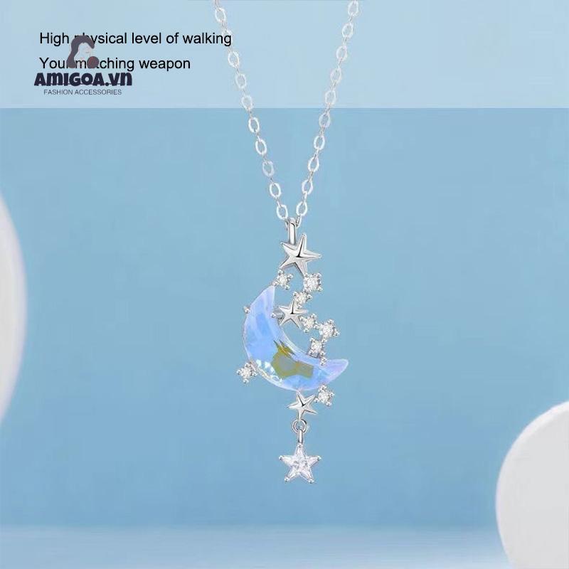 ✨✨Vòng cổ Hợp Kim Hình Mặt Trăng Và Ngôi Sao Đính Đá Thời Trang Cho Nữ