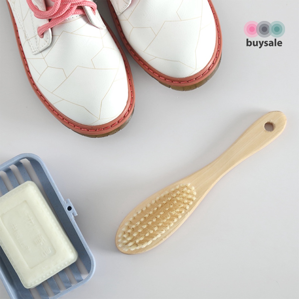 Bàn chải đa năng cán gỗ lông mềm dùng đánh giày, giặt quần áo - BuySales - BSPK252