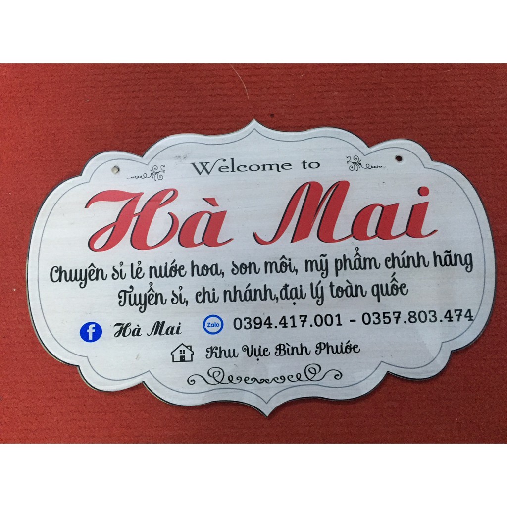 [BẢNG HIỆU MICA TREO SHOP] - Thiết kế thông tin shop theo yêu cầu - Free thiết kế