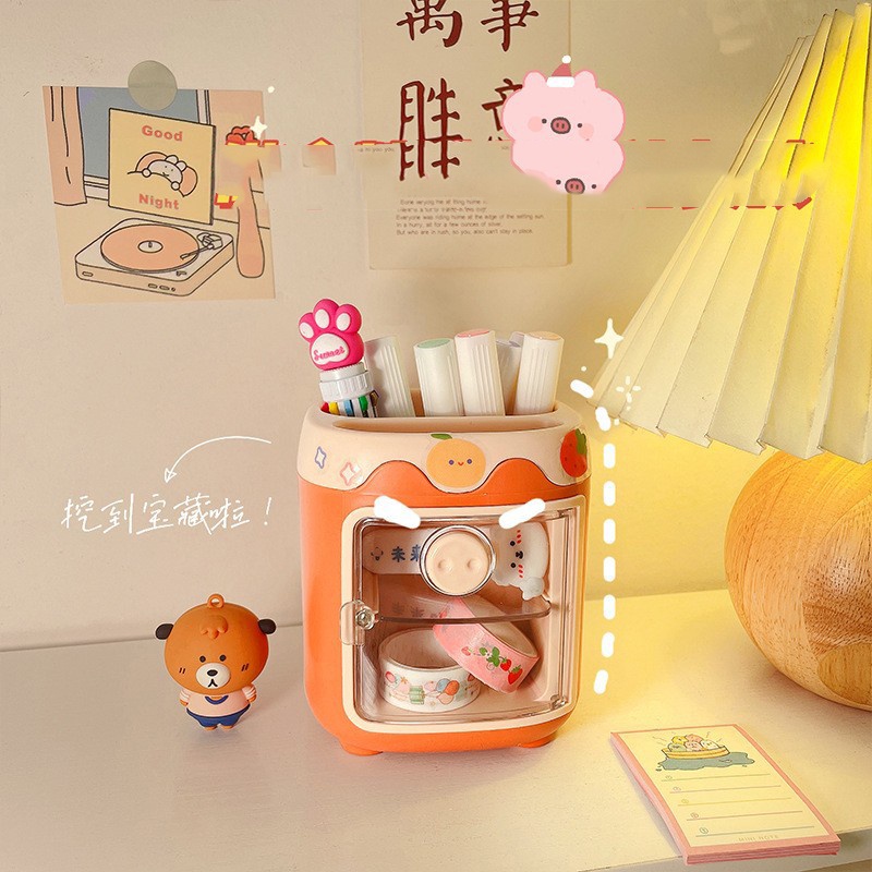 Hộp đựng bút để bàn hình mặt lợn ngộ nghĩnh, Hộp bút mặt heo dễ thương đa năng tiện dụng