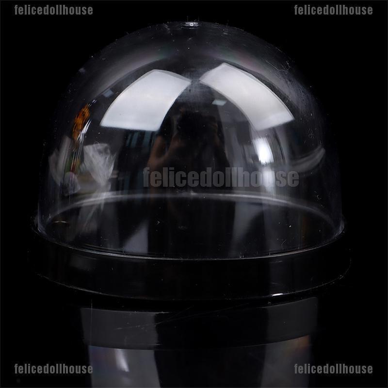 [Felice] Round Ellipse Dust Bell Cover Plastic Display Box Figurine Miniature Craft Decor