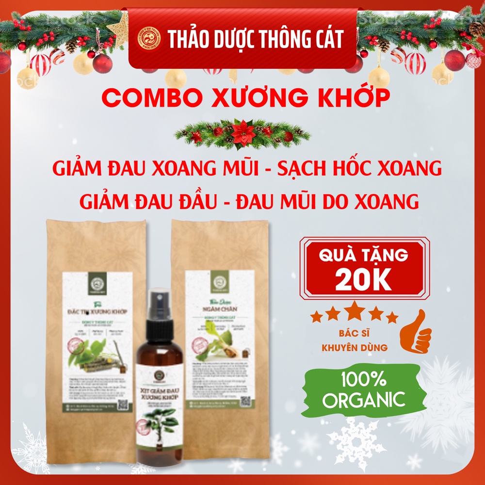 Combo xương khớp thảo dược Thông Cát hỗ trợ hết đau nhức xương khớp, an thần, thoái hóa khớp, tê bì chân tay