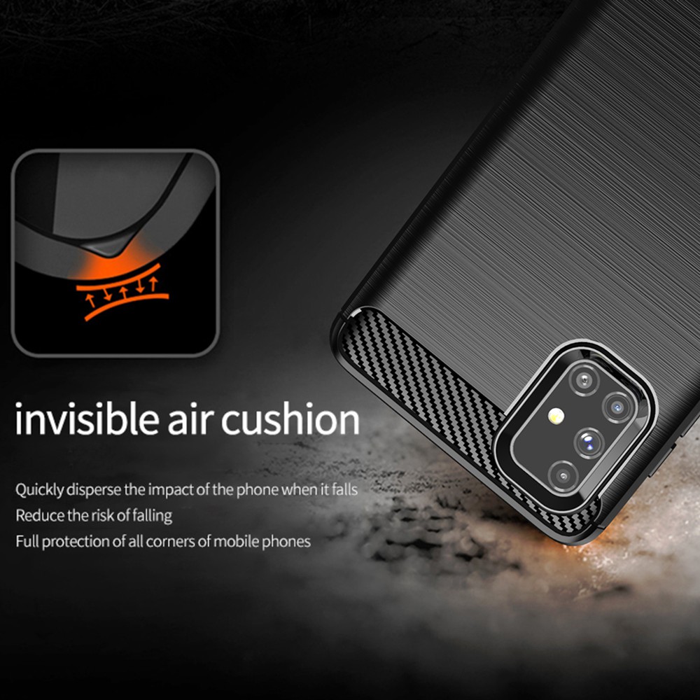 Ốp lưng Samsung M51 🔥 𝐅𝐑𝐄𝐄 𝐒𝐇𝐈𝐏 🔥 Ốp Cacbon phay xước chống sốc chống vân tay cho Samsung M51