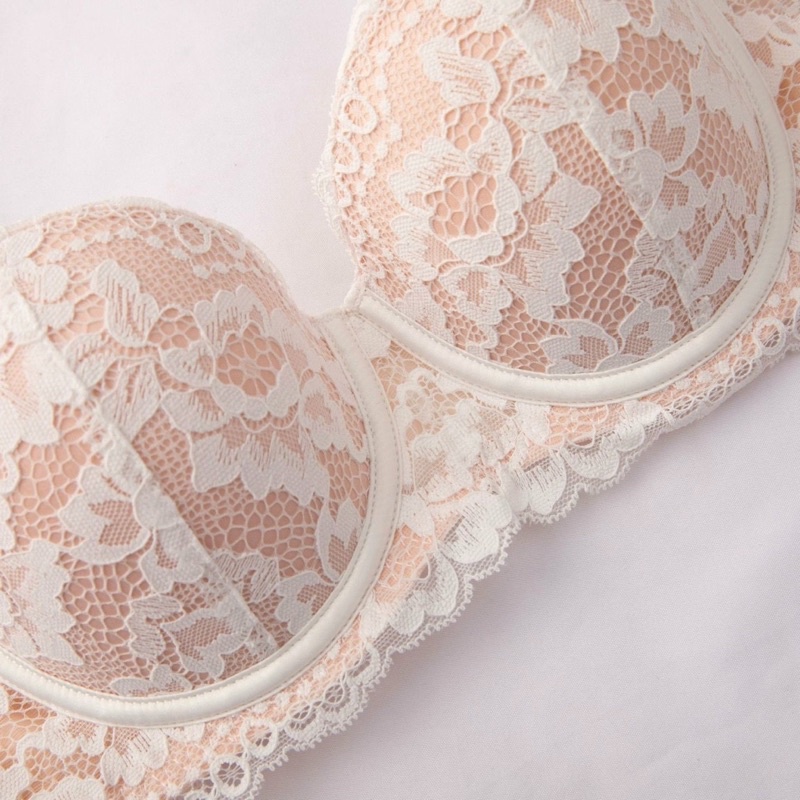 Áo lót cotton phối ren có gọng đệm vừa cúp ngang nâng đẩy tạo khe cực sexy - THAOCHERRY AL12