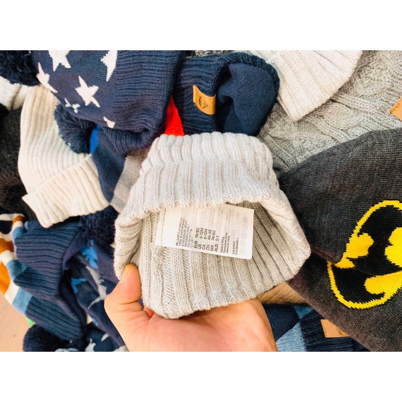 Mũ len lót nỉ Hm dư xịn cho bé trai/bé gái