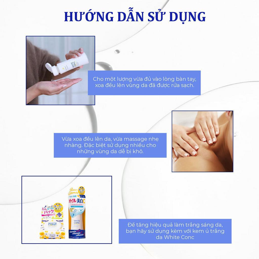 Dầu massage dưỡng trắng da body White Conc Whitening Massage Oil 100ml Nhật Bản