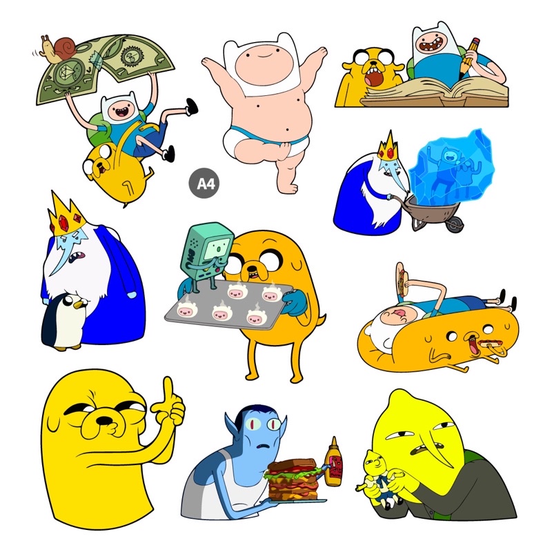 Combo 10/20/30/40/ 50 Sticker dán cao cấp HOẠT HÌNH ADVENTURE TIME siêu đẹp, dán nón, điện thoại, xe máy NT 39