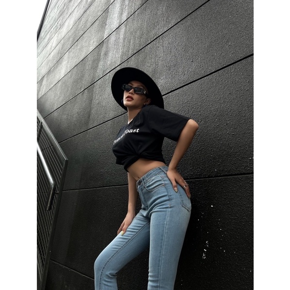 Quần jeans skinny ôm lai tua dài 90cm QJ634