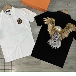 ÁO THUN NAM THÊU LOGO KIM SA HÌNH ĐẠI BÀNG TO, LOGO TRƯỚC SAU CAO CẤP