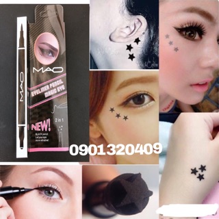 Bút kẻ mắt + in hình xăm 2in1