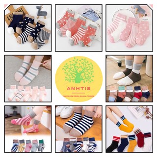 Set 5 đôi tất 100% cotton cho bé từ 1-5 tuổi
