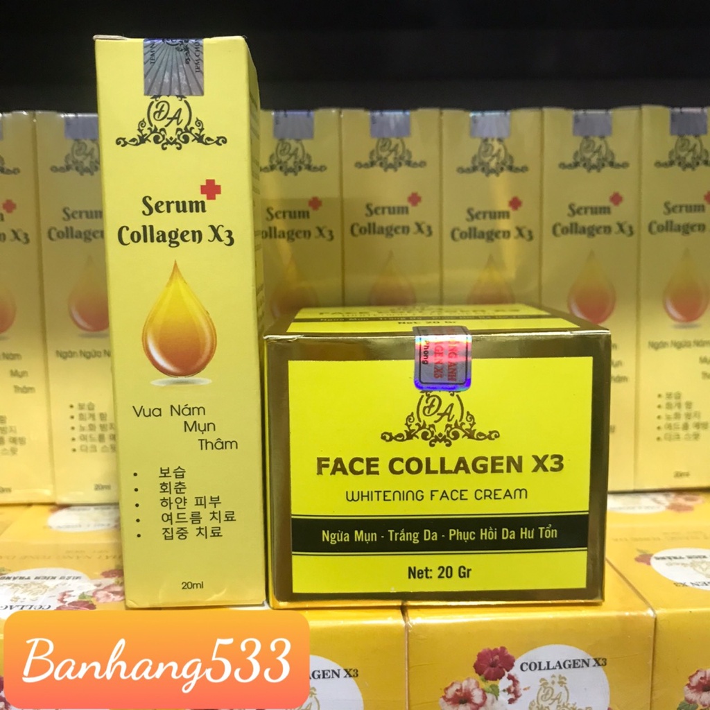 Combo dưỡng trắng Face + Serum X3