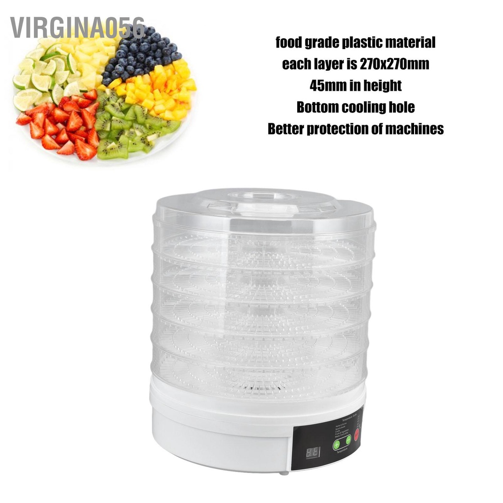 Có thể bán buôn Máy khử nước thực phẩm Cấp 350W 50Hz 5 khay Điều khiển núm điều sấy điện có nắp đậy cho trái cây và rau quả Virgina056 Hàng giao ngay