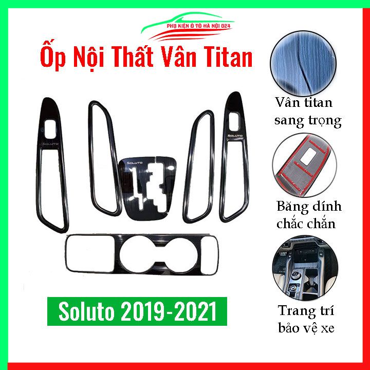 Ốp nội thất cho xe ô tô Kia Soluto 2019 vân Titan bảo vệ chống trầy xước và làm đẹp xe
