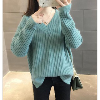 Áo len nữ dáng dài cổ V gân dọc VGD19 mới nhất 2020