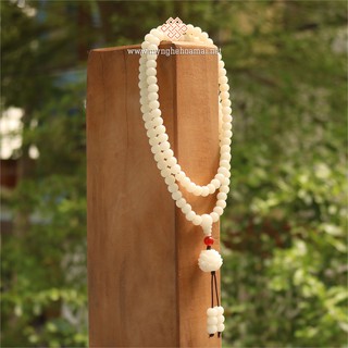 Chuỗi niệm Phật 108 hạt Bạch ngọc bồ đề 8ly, 10ly [hạt dẹp]