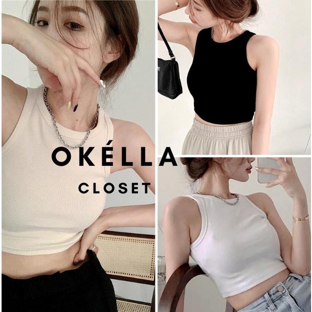 Áo Croptop ba lỗ ôm Body kiểu dáng Basic Okélla