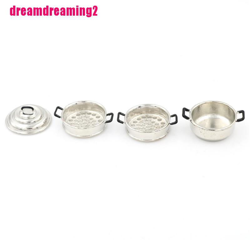Mô Hình Nồi Hấp 3 Tầng Trang Trí Nhà Búp Bê Tỉ Lệ 1 / 12