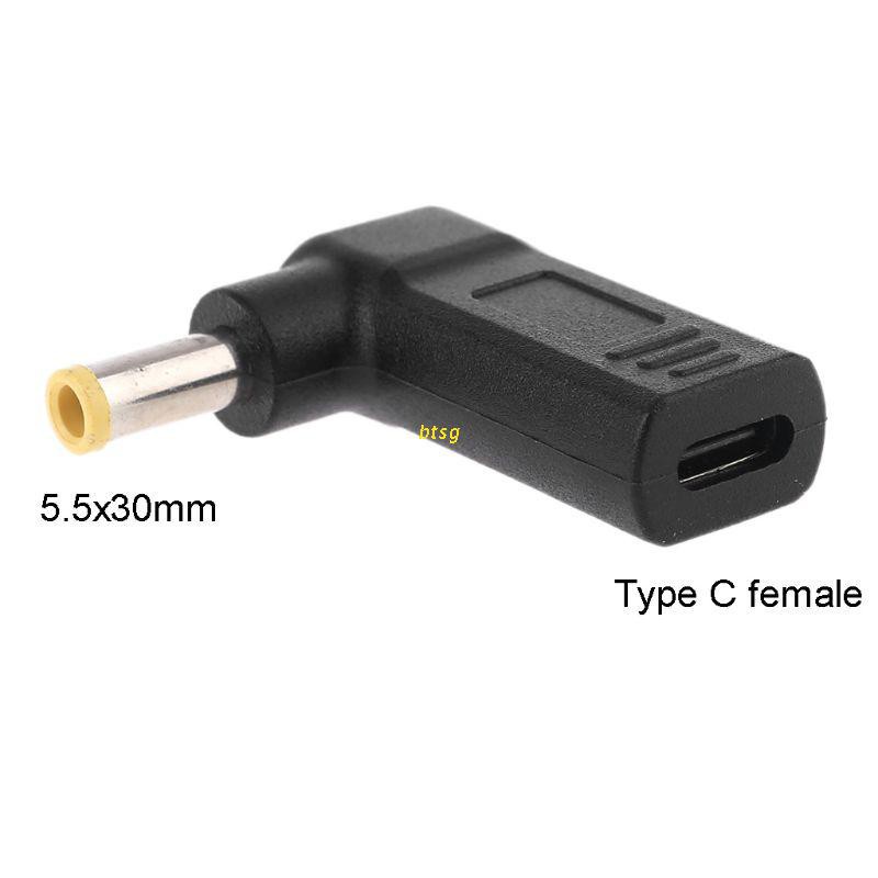 btsg Type C Female to 5.5x3.0mm DC Power Charger Plug Jack Connector for Sam-sung Laptop Adapter Converter