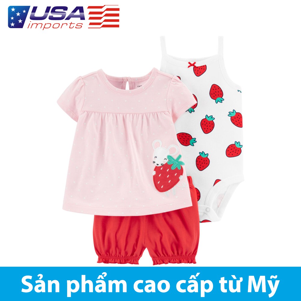 Set 3 món áo liền quần kèm quần short Car-tờ Auth Từ Mỹ (1H354610)