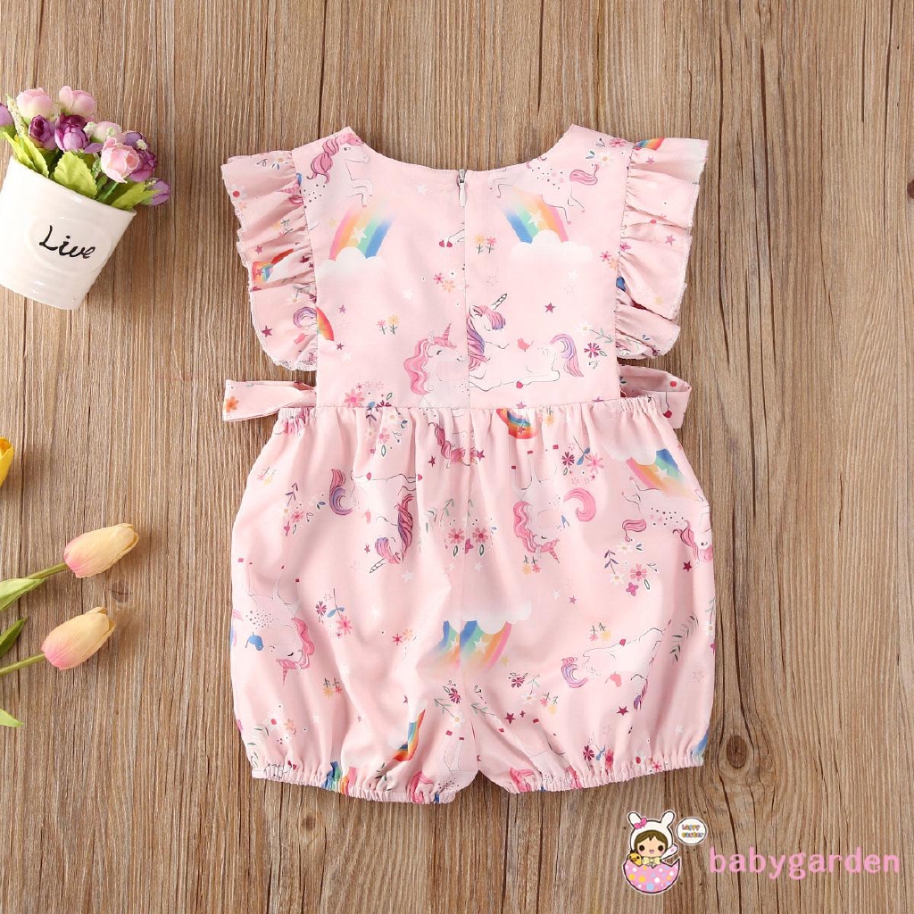 Áo liền quần họa tiết kỳ lân hoạt hình xinh xắn đáng yêu dành cho bé gái