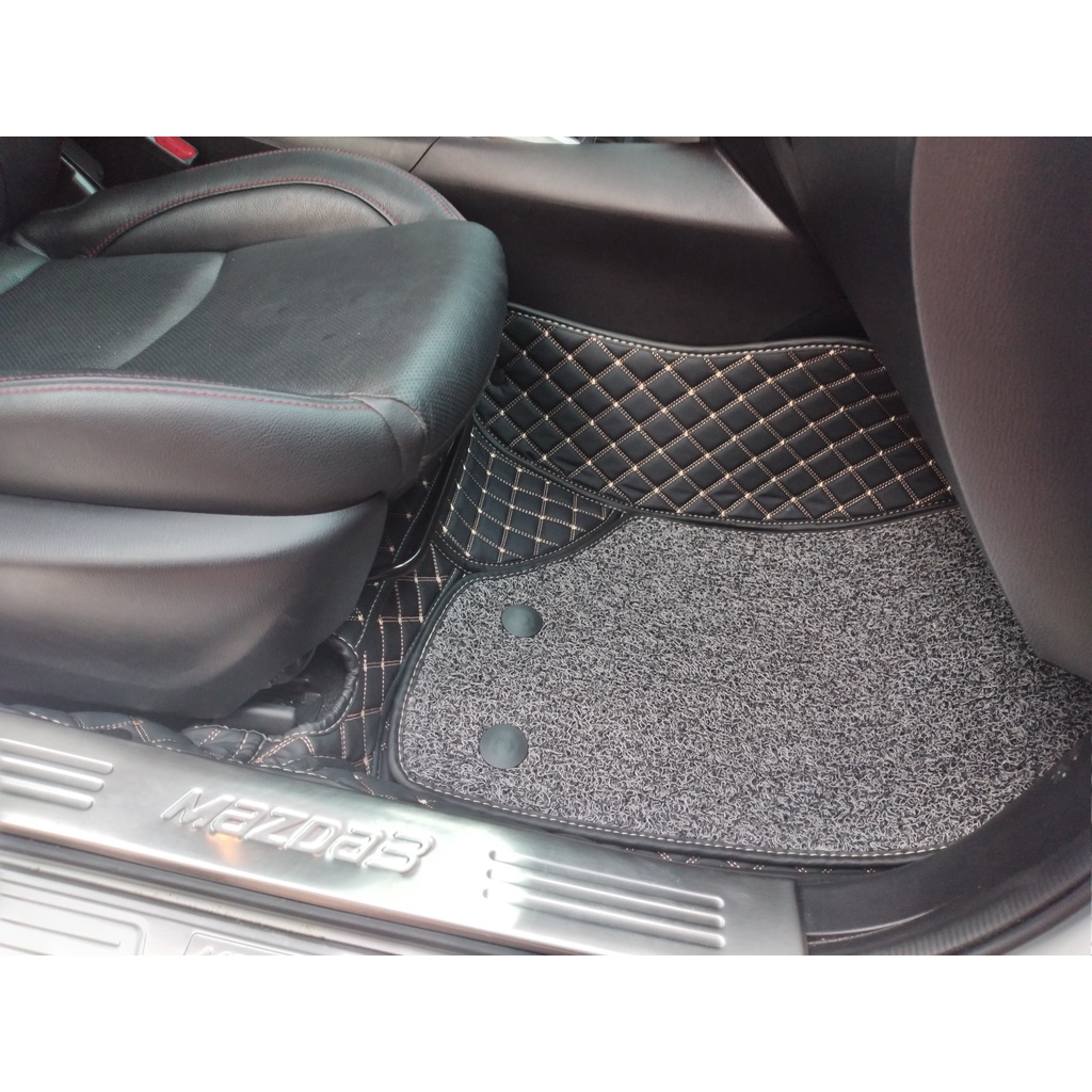 Thảm lót sàn ô tô 5d, 6d Nano 2 chỉ Mazda 3 2015 – 2023 kháng khuẩn, khử mùi