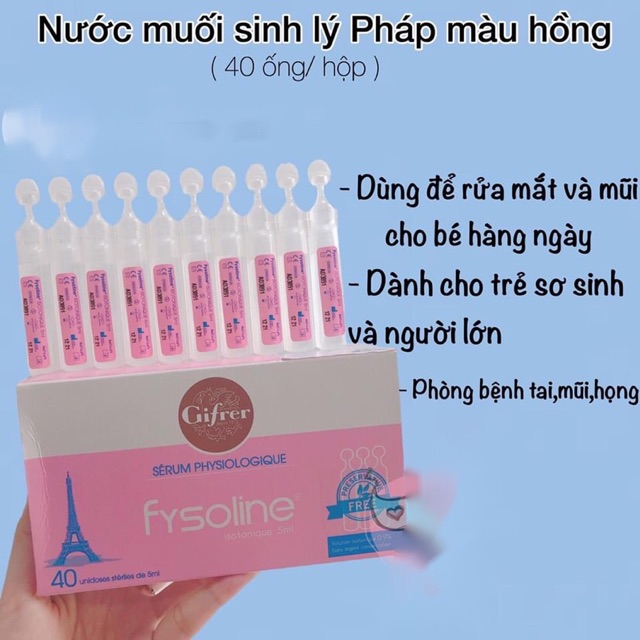 Nước muối sinh lý Pháp hồng/xanh/vàng