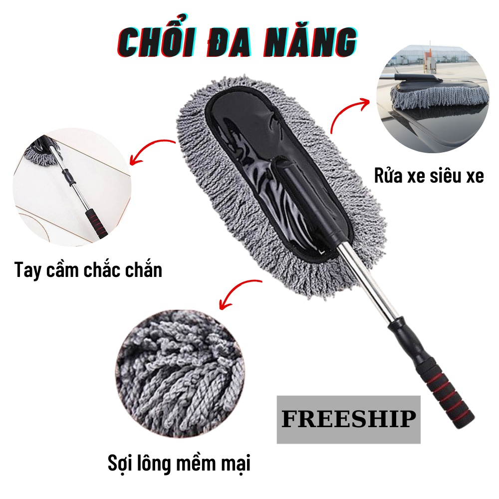 Cọ Rửa Xe Ô Tô, Vệ Sinh Xe Hơi, Chổi Lau Có Thế Kéo Dài