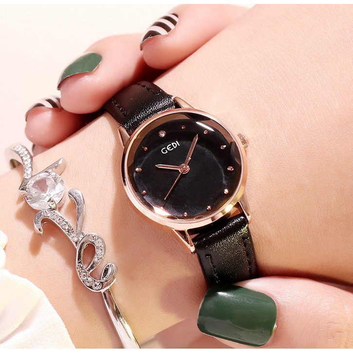 [NEW ARRIVAL] Đồng hồ nữ Gedi dây da mặt nhỏ siêu xinh - Hàng chính hãng | BigBuy360 - bigbuy360.vn